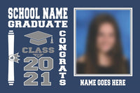 "Any School" Lawn Signs (double sided) - Personalized with name & photo