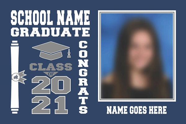 "Any School" Lawn Signs (double sided) - Personalized with name & photo